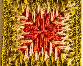 3D Mosaic Crochet Granny Square