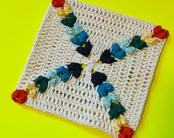 Rainbow Popcorn Granny Square Crochet Pattern - Step-by-Step Guide