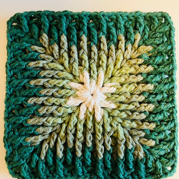 3D Mosaic Crochet Granny Square