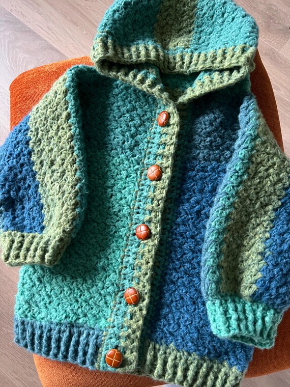 Felpa con cappuccio all'uncinetto Cardigan con cappuccio all