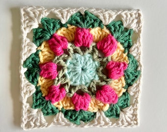 3D Flower Crochet Granny Square Pattern (PDF Pattern)