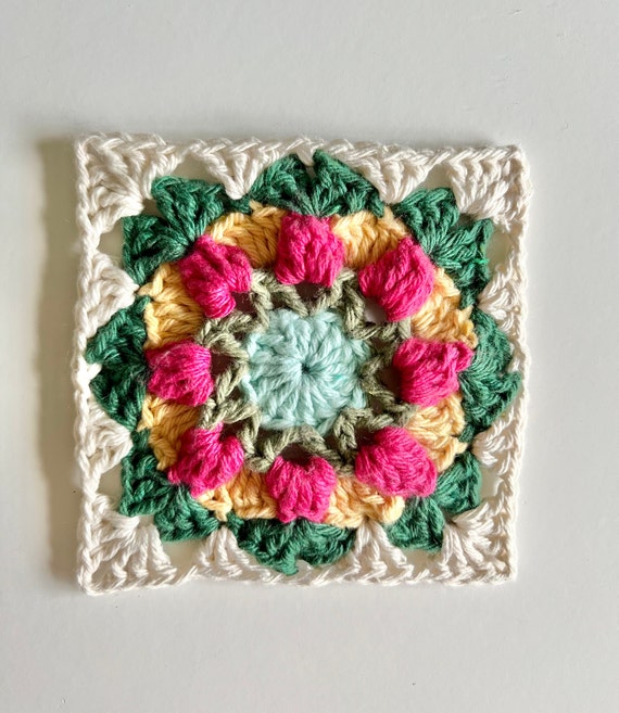 3D Flower Crochet Granny Square Pattern (PDF Pattern)