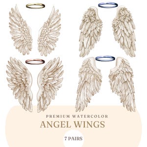 Angel Wings Clipart - Halo Clip Art - Christmas Angel Wings PNG - Christian Clipart -  Angel Wings Flowers - Angel and Fairy Wings Drawing