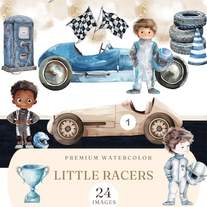 Aquarel raceauto's clipart, kleine racer illustraties, Formule 1-racewagen illustratie, babyjongen sportwagen, blauwe raceauto