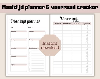 Meal planner | stock tracker | shopping list | budgeting | cash stuffing | download | Dutch