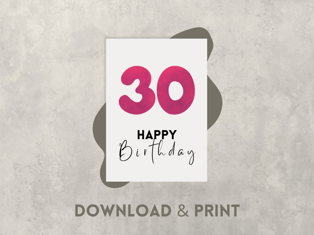 30th Birthday Card Printable 30th - Il 1080xN.5685421292 De10