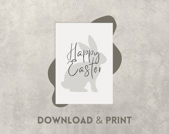 Carte de Pâques « Joyeuses Pâques » - Joyeuses Pâques, cadeau de Pâques, carte de vœux imprimable, carte postale à imprimer - Téléchargement numérique