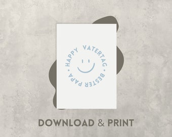 Vatertag Karte "Happy Vatertag Bester Papa" - Vatertag Geschenk, für Dad, druckbare Grußkarte, Postkarte zum Ausdrucken - Digitaler Download