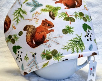 Tea cosy for teapot Tea lover gift Large tea cozy Teapot cover New home gift Table decoration Squirrel Handmade in Ireland