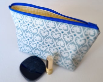 Blue makeup bag Travel essential Handmade in Ireland