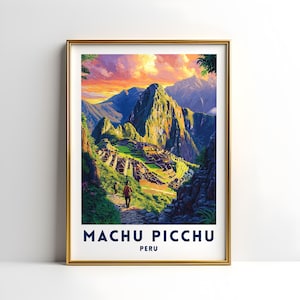 Machu Picchu Travel Poster: Incan City Illustration (Digital Download)