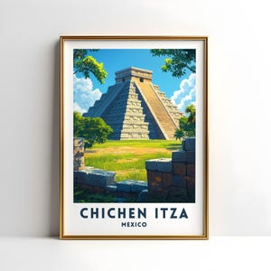 Chichen Itza Poster: Mayan Ruins Travel Print (Digital Download)