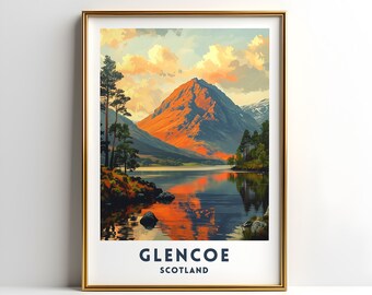 Glencoe Scotland Print: Scottish Landscape Illustration (Digital Download)