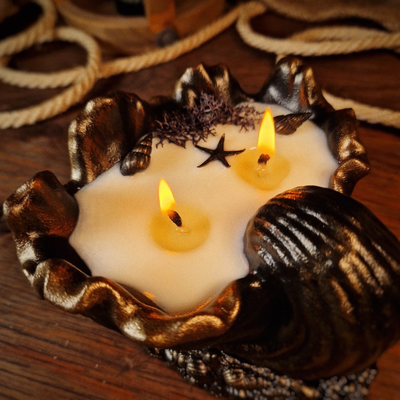 Shell Shaped Candle Seashell Candles Beach Candle Etsy