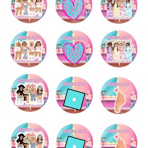 Roblox Girls, Roblox Cupcake Toppers, Roblox Birthday Topper, Instant Download, Digital file, Printable, 2x2 inches