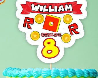 Custom Roblox Birthday Cake Topper: Gamer Party Decoration (Digital Download)
