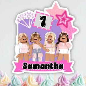Roblox Girl Cake Topper: Name & Alter individuell (Digitaler Download, PDF-Datei)