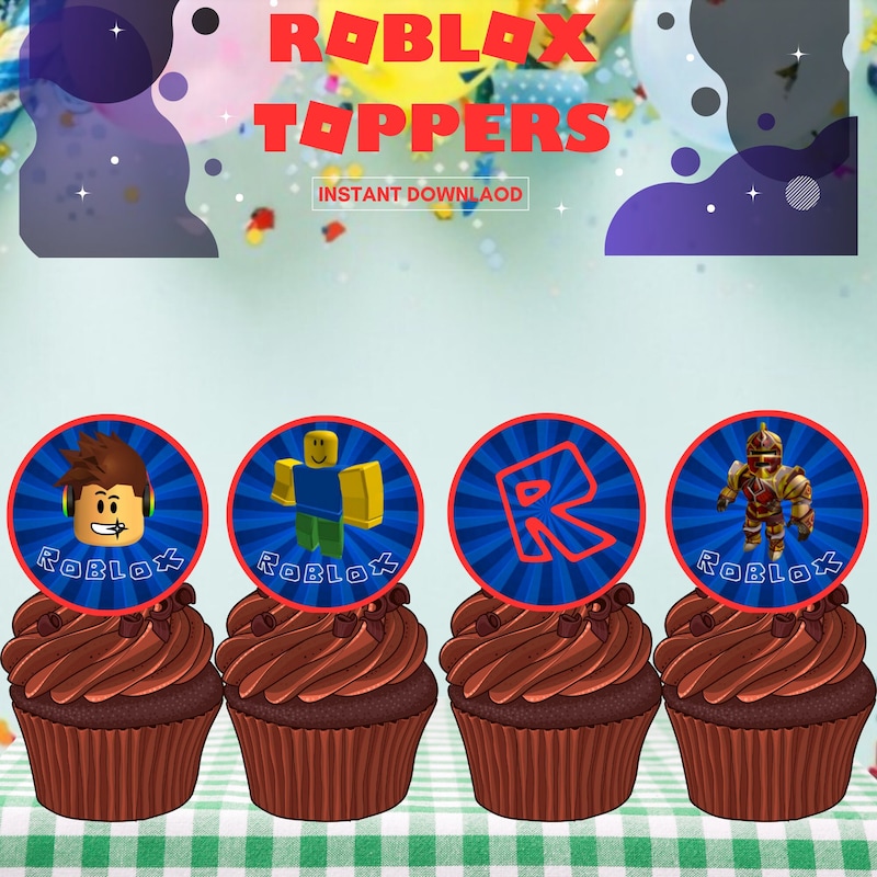 Roblox Cupcake Toppers Instant Etsy Il Nyxh 
