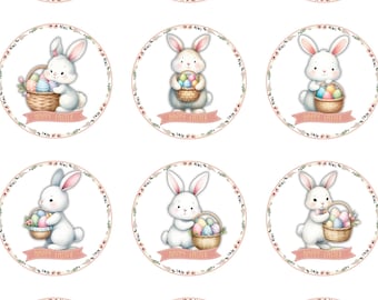 Easter Bunny Cupcake Toppers: Printable Easter Party Decor (Digital Download)