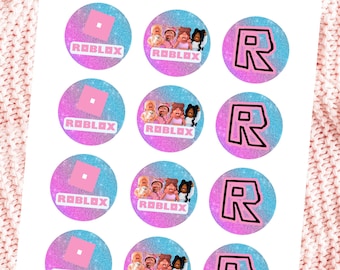 Pink Roblox Cupcake Toppers: Girls Birthday Party (Digital Download)