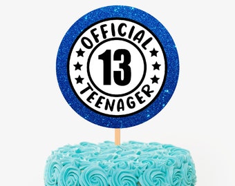 Official 13 Teenager Cake Topper (Printable PDF)