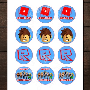 Gamer Cupcake Topper, Roblox Cupcake Toppers, Roblox Birthday Topper, Themed Party, Birthday Favor,  Instant download, Printable, 2x2 inches