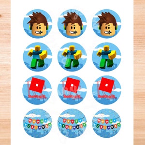 Roblox Cupcake Toppers, Roblox Birthday Topper, Gamer Topper, Instant Download, Digital file, Printable, 2x2 inches, PDF, PNG format