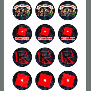 Roblox Cupcake Toppers, Roblox Birthday Topper, Gamer Cupcake Topper, Themed Party, Birthday Favor,  Instant download, , 2x2 inches