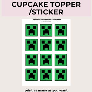 Affordable Minecrafter Creeper Cupcake Topper, Fun and Creative Decoration for Gaming Parties