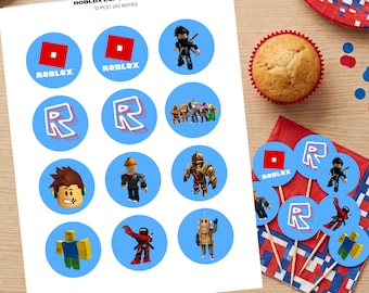 Roblox-cupcaketoppers: verjaardagsfeestje gamer (digitale download)