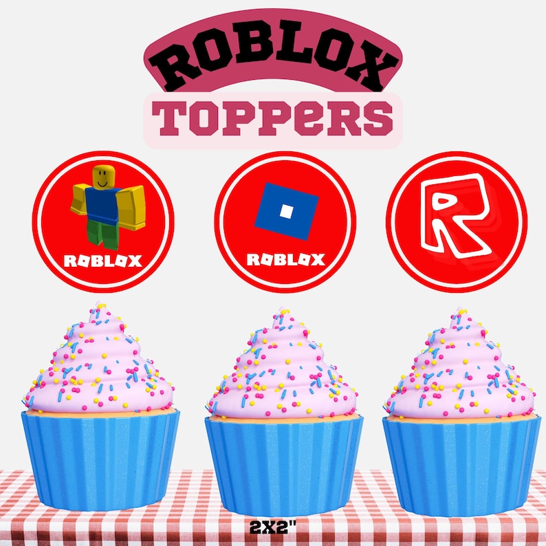 Roblox Cupcake Toppers, Roblox Birthday Topper, Gamer Cupcake Topper, Themed Party, Birthday ...