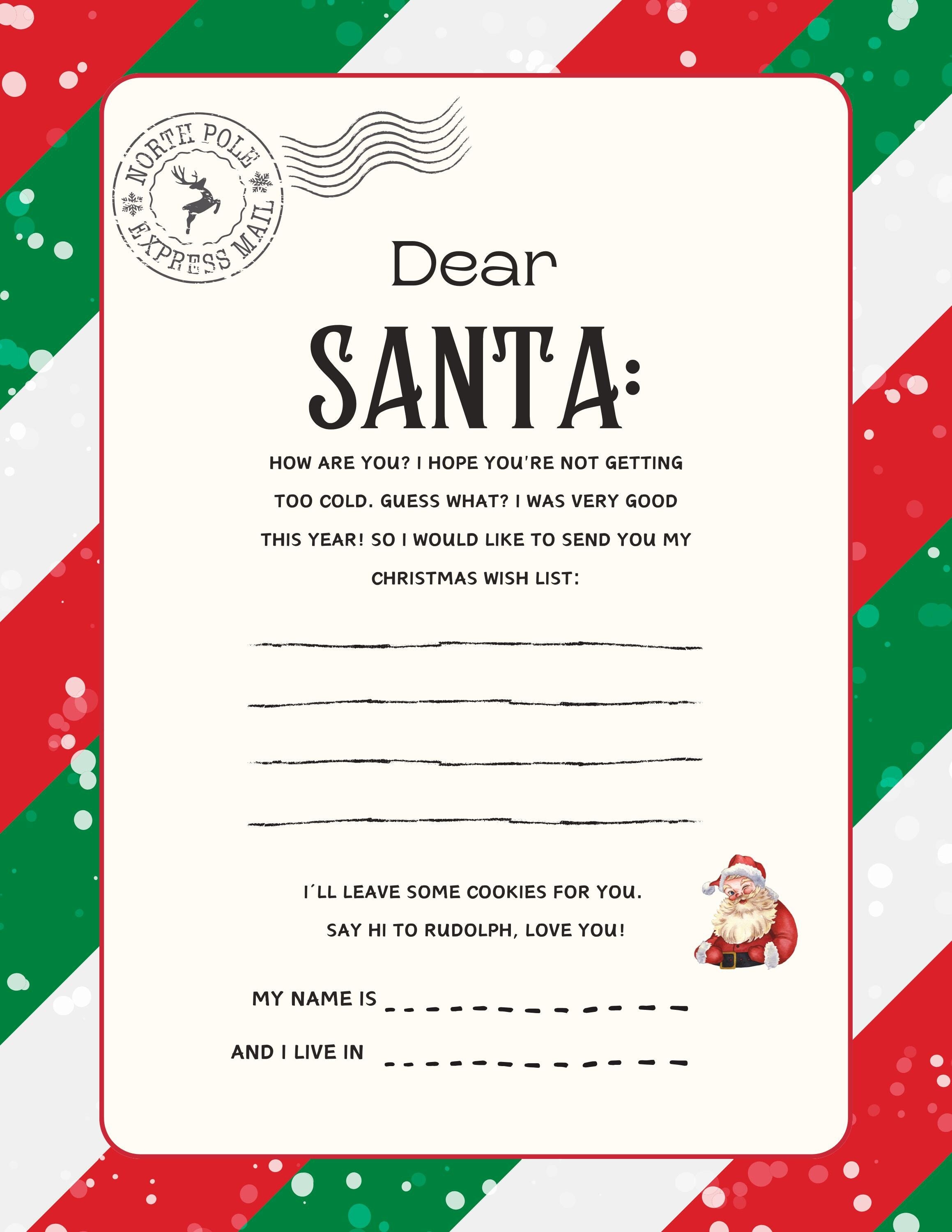 サンタさんへの子供向け手紙テンプレート：クリスマスの欲しいもの