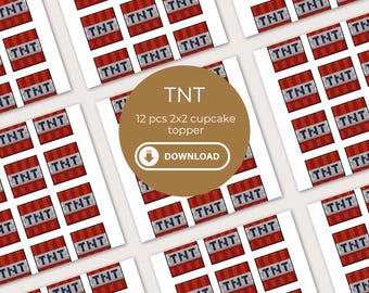 Affordable TNT Cupcake Topper for Minecrafter Party | Fun & Unique Decoration for Gaming-Themed Celebrations