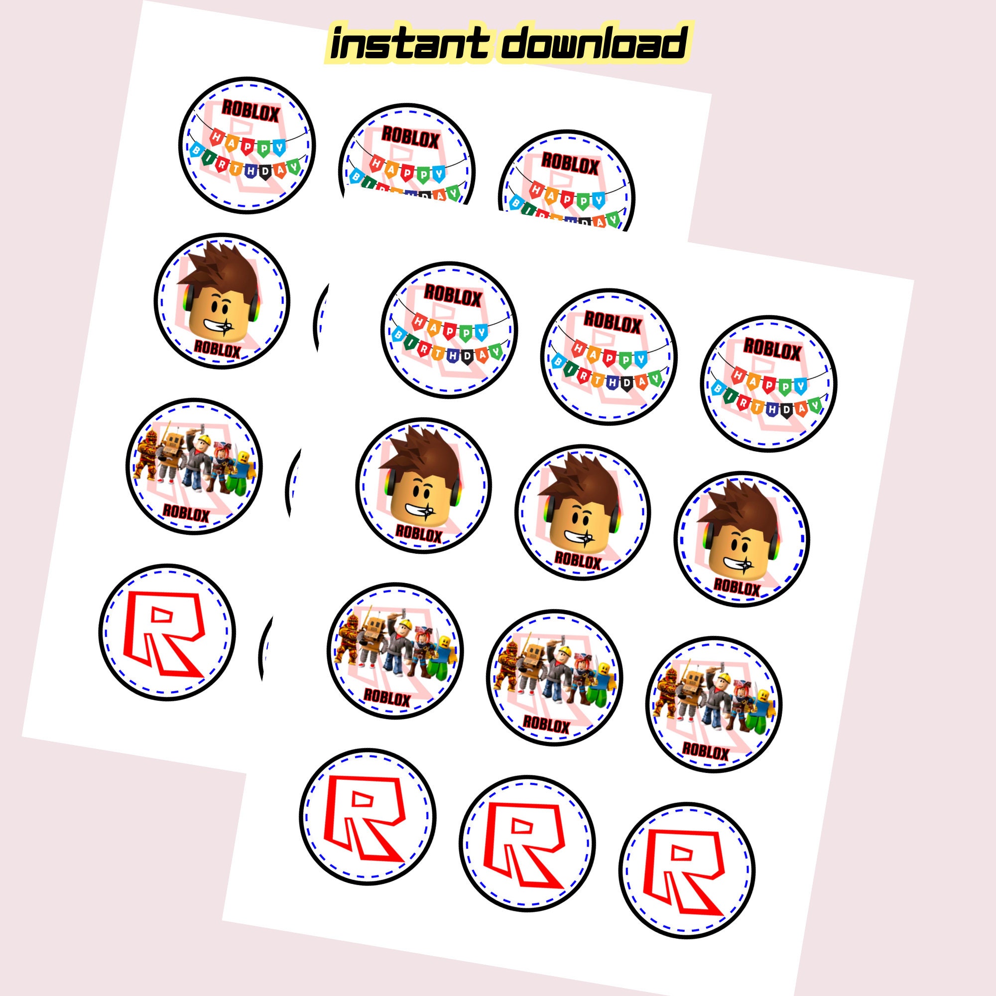 Roblox Cupcake Toppers, Roblox Birthday Topper, Gamer Cupcake Topper, Themed Party, Birthday ...