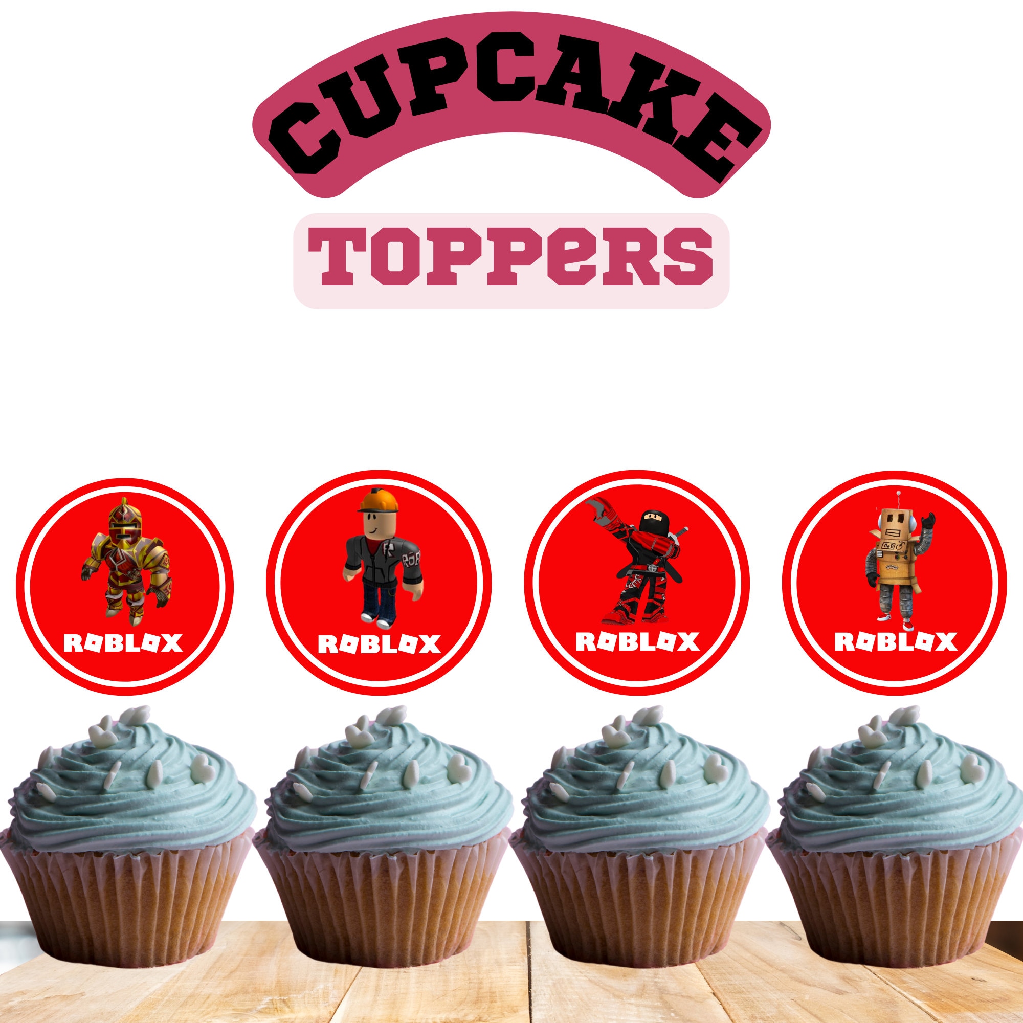 Roblox Cupcake Toppers, Roblox Birthday Topper, Gamer Cupcake Topper, Themed Party, Birthday ...
