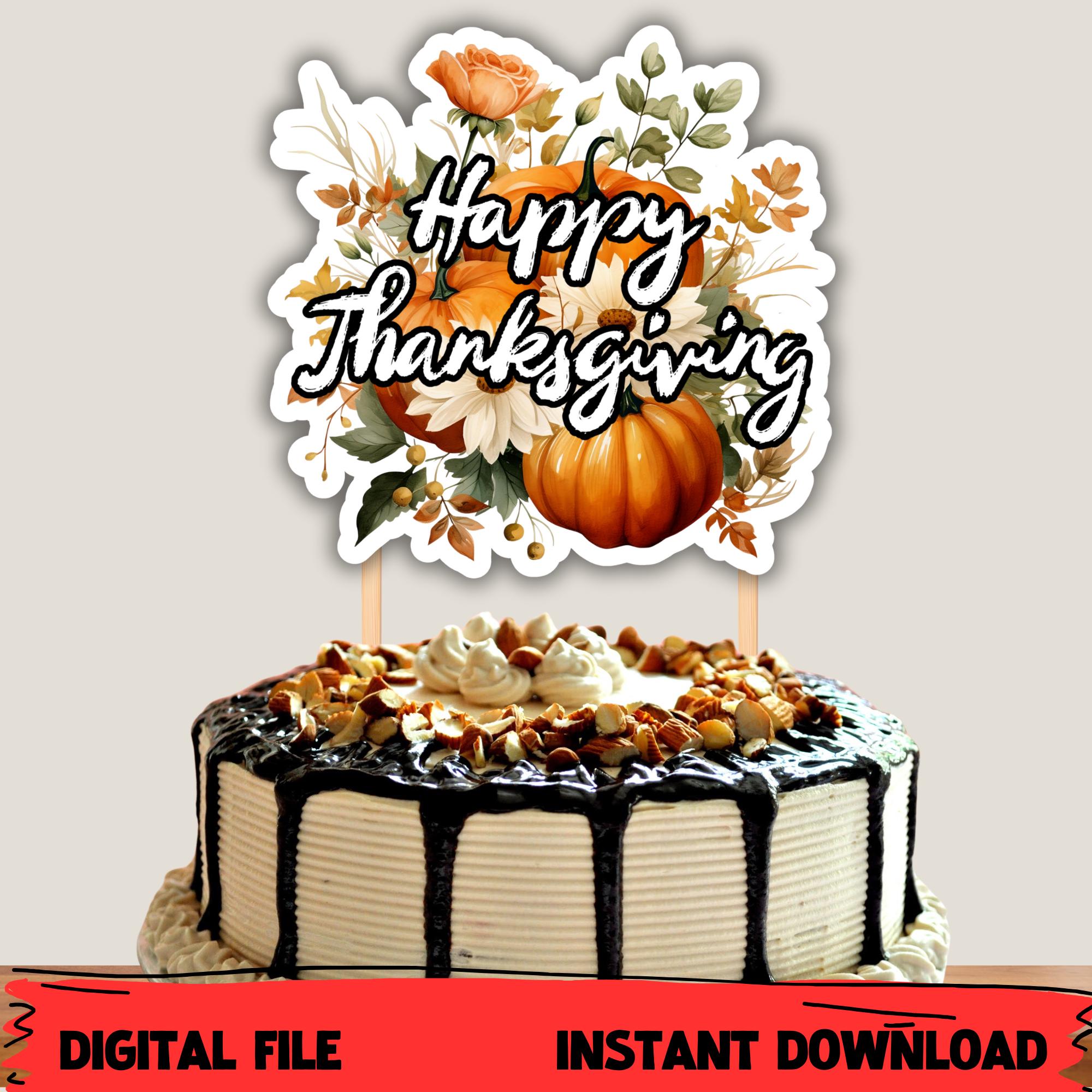 Thanksgiving Ramo Toppers Thanksgiving Cake Topper: Fall Pumpkin Floral Design (digital File) - Etsy