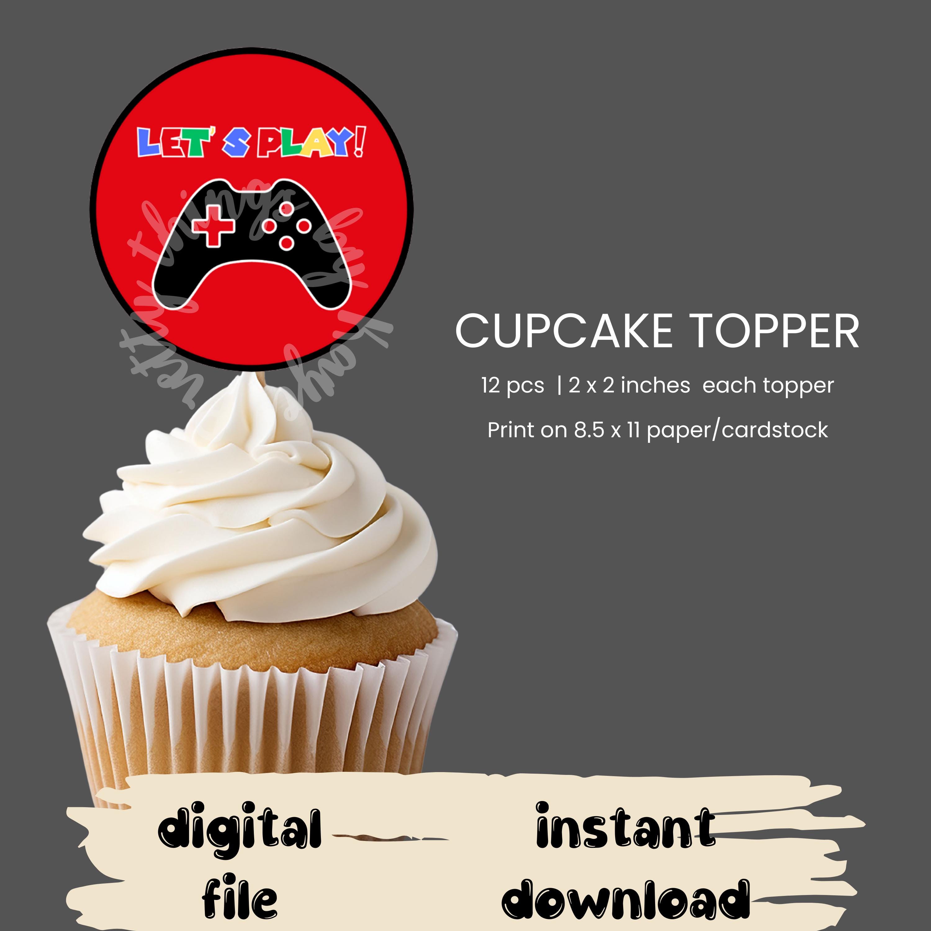 Printable Gamer Cupcake Topper, Birthday Topper, Digital, Instant ...