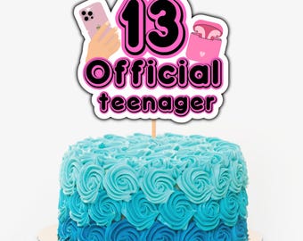 Official Teenager Cake Topper: 13th Birthday Party Decor (PDF)