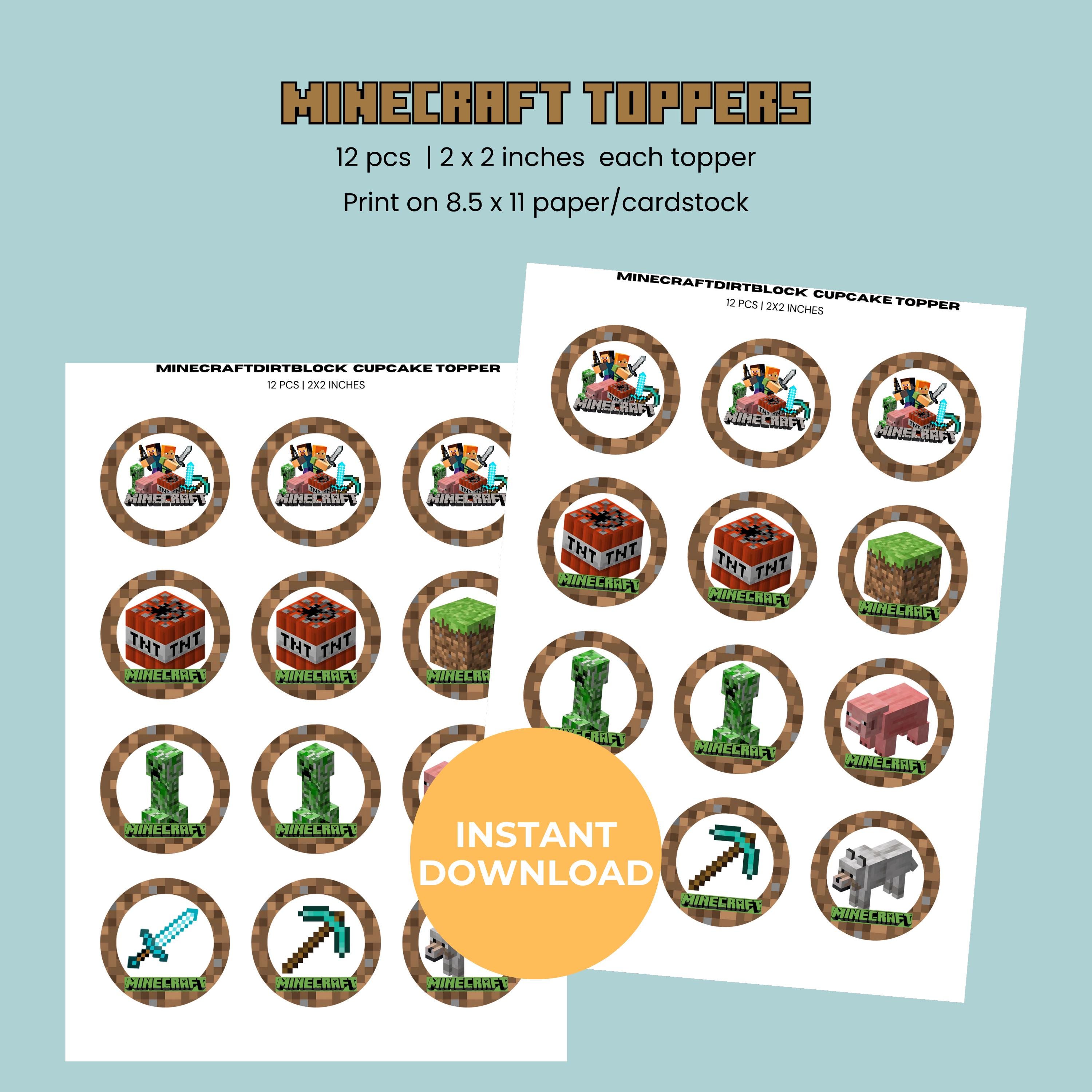 Minecraft Dirt Block Cupcake Toppers
