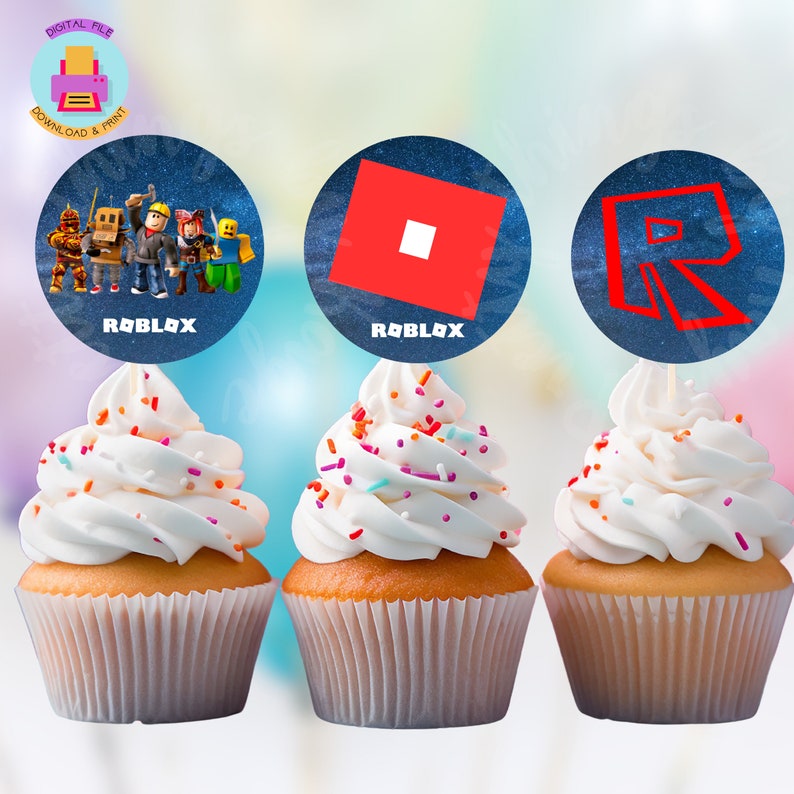 Roblox Cupcake Toppers, Roblox Birthday Topper, Gamer Cupcake Topper ...