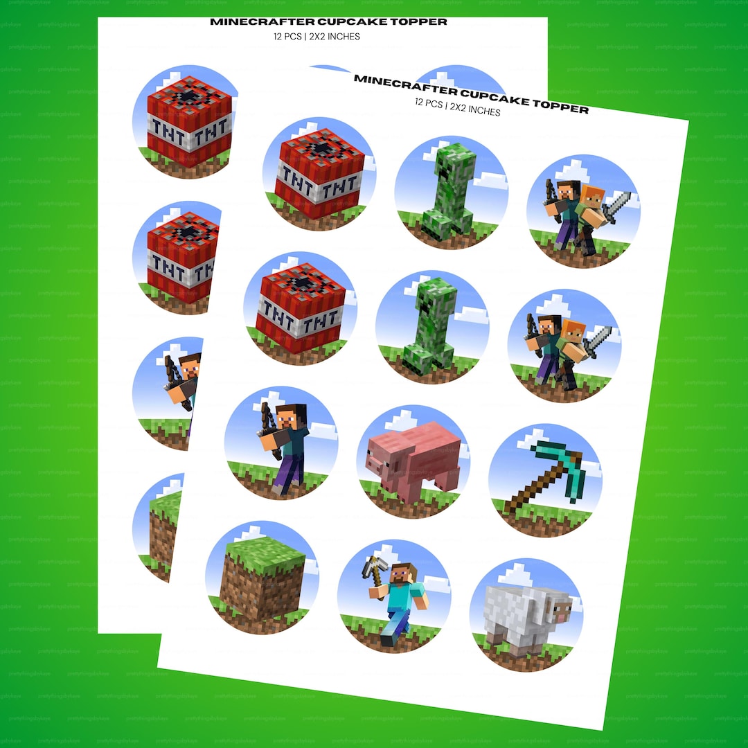 Many Toppers Minecrafter Cupcake Toppers Printable, Instant Download β Print as Many ...