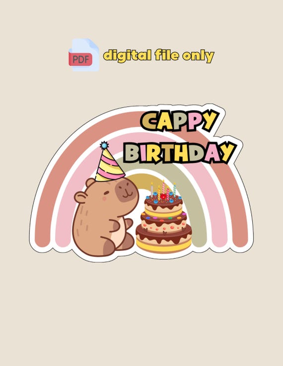 Capybara Cupcake-Topper – 24 Stück, 12 Designs, Aus Karton | Deko Für Geburtstagskuchen, Babyparty & Tier-Themen-Party