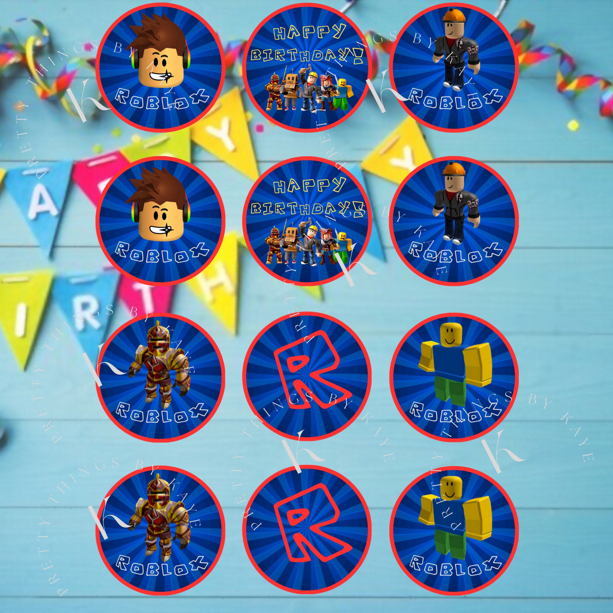 Roblox Cupcake Toppers, Roblox Birthday Topper, Gamer Cupcake Topper, Themed Party, Birthday ...