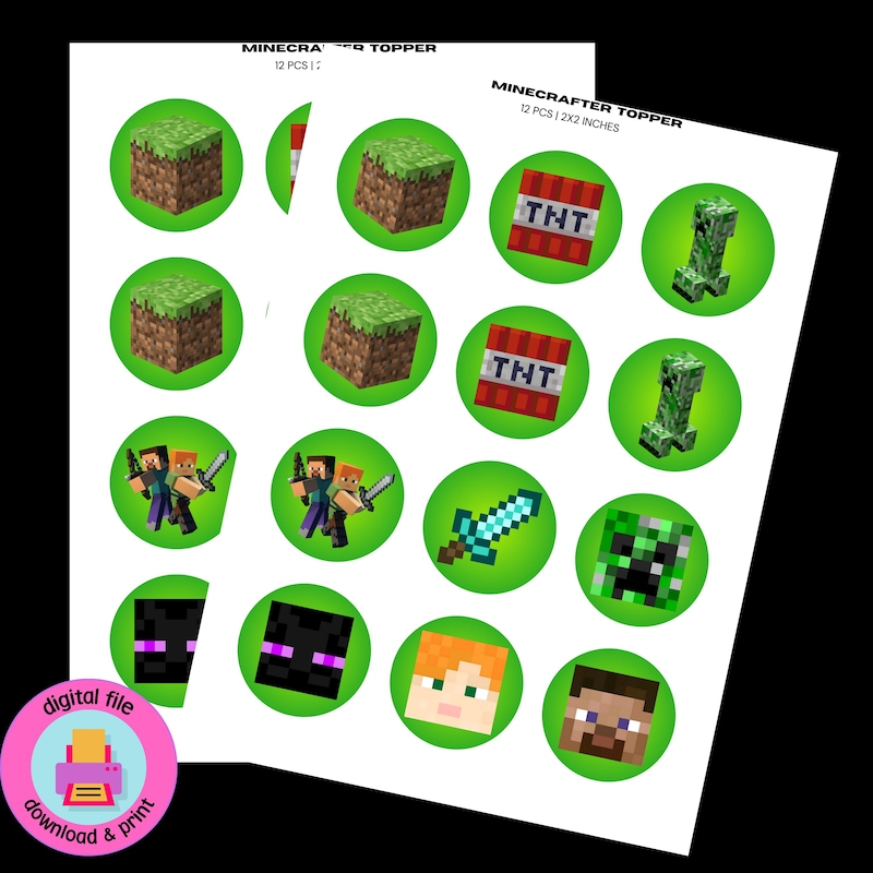 Mine Crafts Edible Image - Etsy UK