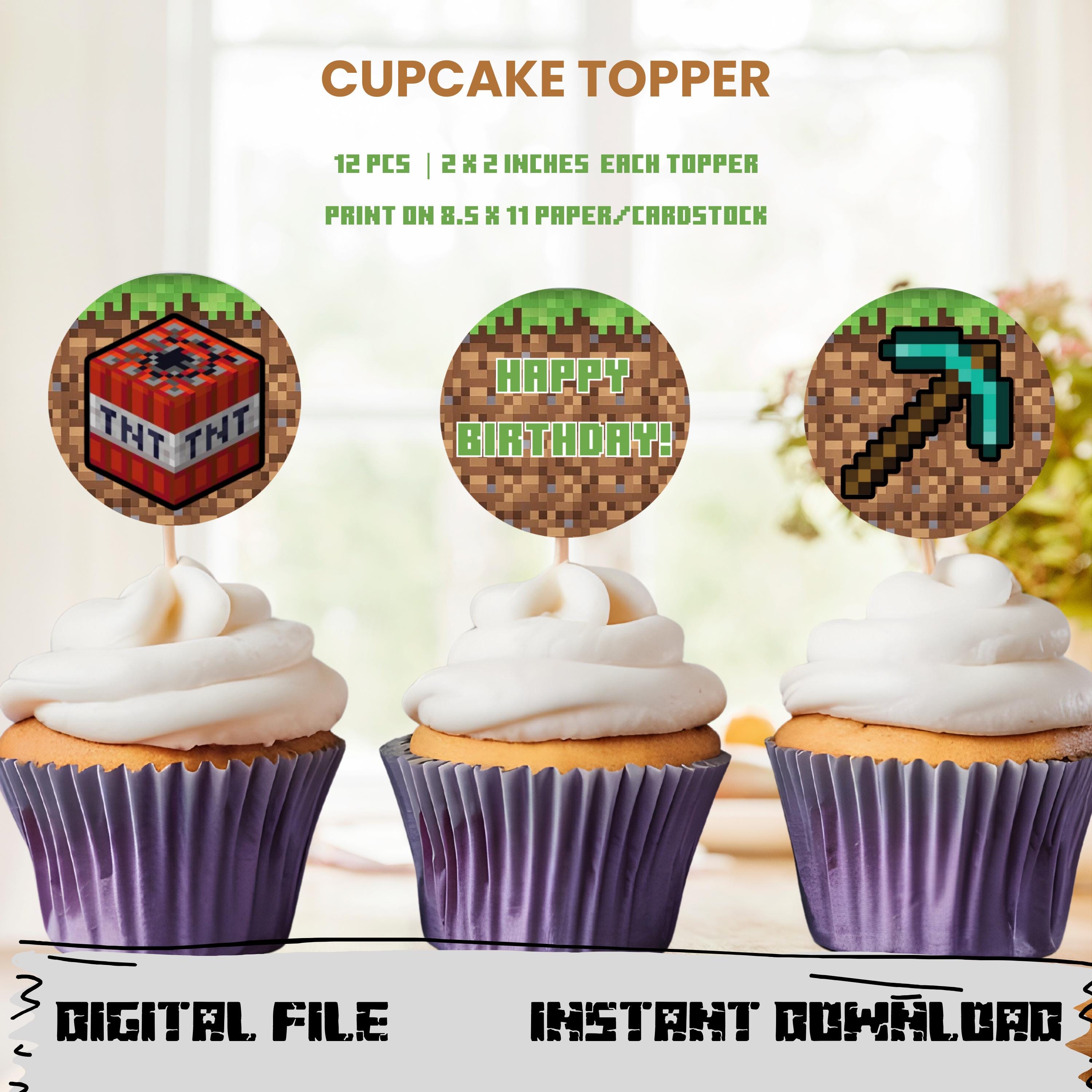 Minecraft Cupcake Toppers Printable