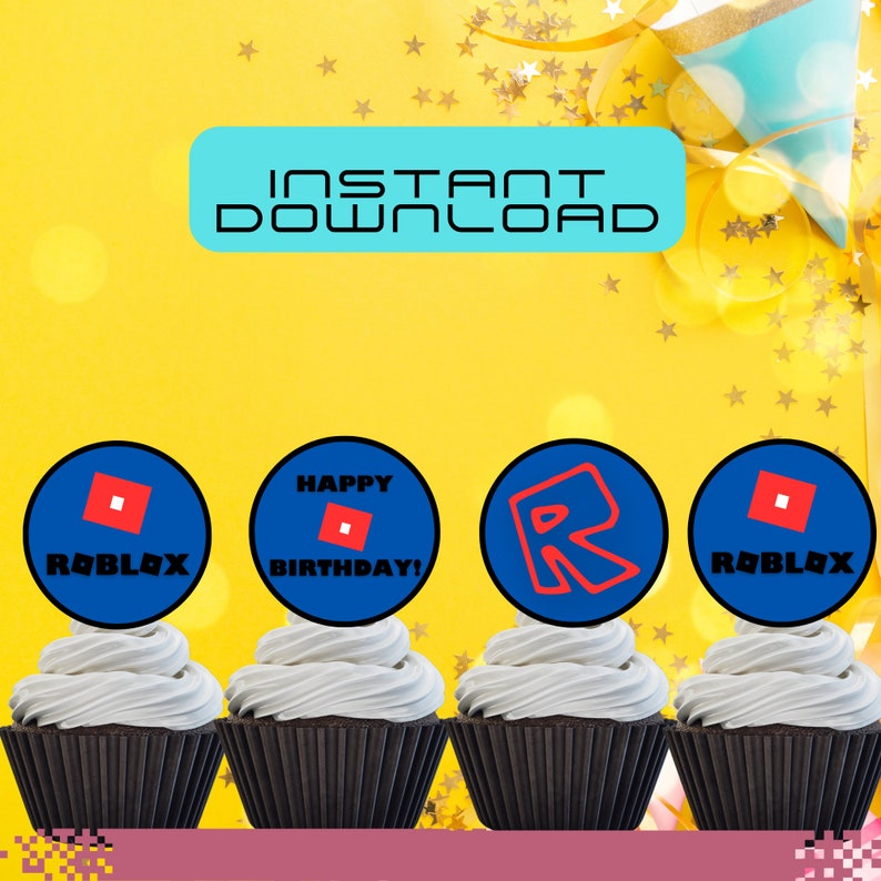 Roblox Cupcake Toppers, Roblox Birthday Topper, Gamer Cupcake Topper, Themed Party, Birthday ...