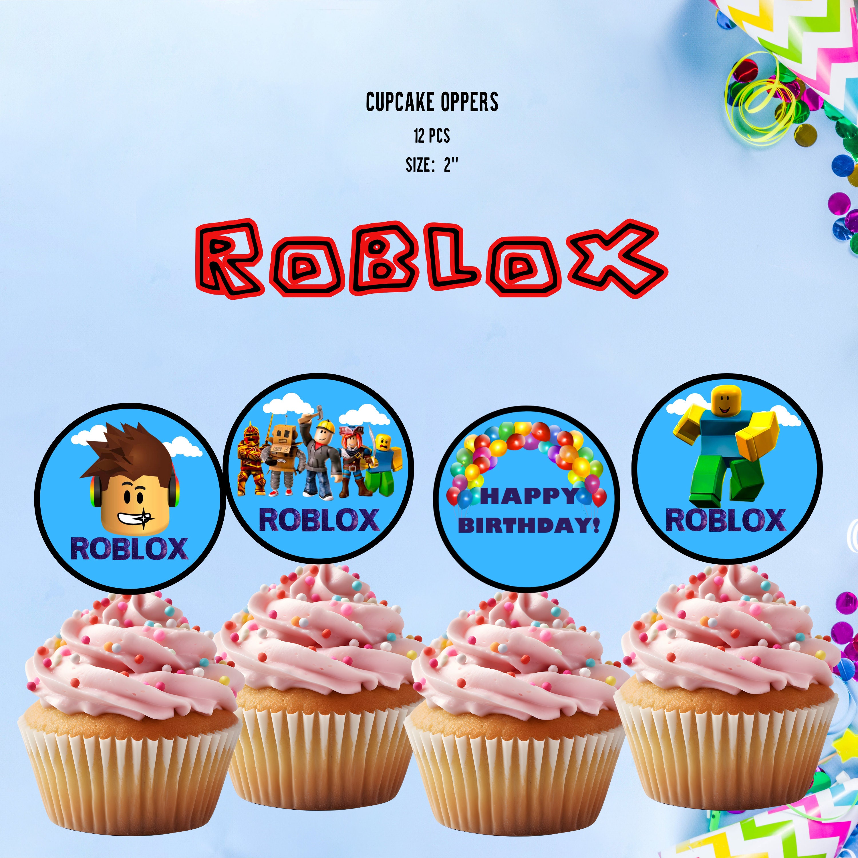 Roblox Cupcake Toppers, Roblox Birthday Topper, Gamer Topper, Instant Download, Digital File ...