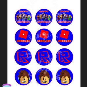 Roblox Cupcake Toppers, Roblox Birthday Topper, Gamer Topper, Instant Download, Digital file, Printable, 2x2 inches, PDF, PNG format