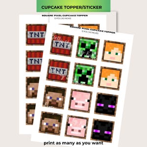 Pixel Party Magic: Printable Cupcake Toppers, Block Party Essentials