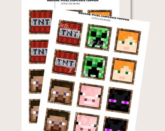 Pixel Party Magic: Printable Cupcake Toppers, Block Party Essentials